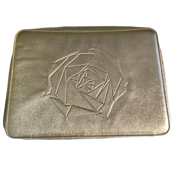 Lancome Handbags - Lancome Train Case Travel Bag Makeup Large Square Gold Zipper NWOT